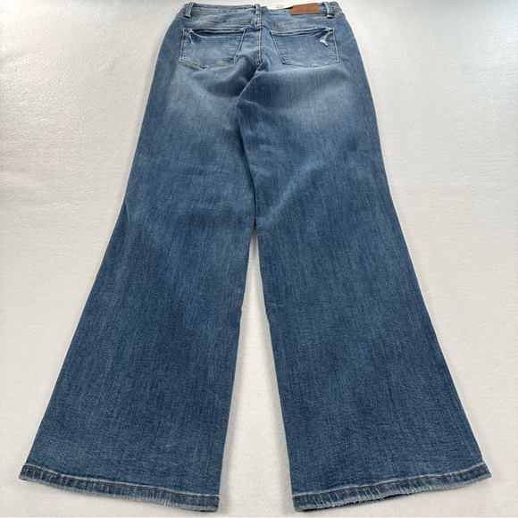 NWT Judy Blue Jeans Straight Womens 29 High Waist Straight Leg Blue Distressed - Picture 7 of 8
